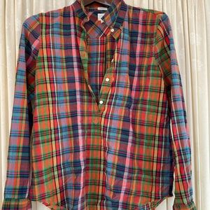 J Crew Madras Popover Shirt